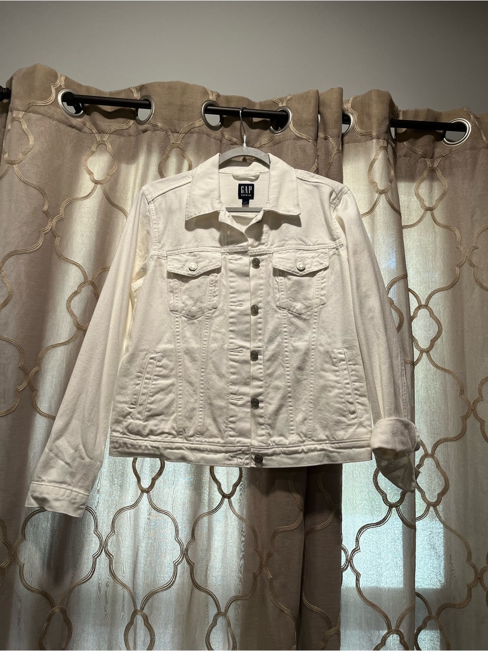 GAP White Denim Jacket with Button Front